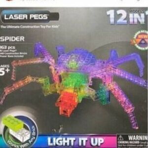 Retired Rare Laser Pegs 12 in 1 Construction Toy Kit (Spider): Light it Up